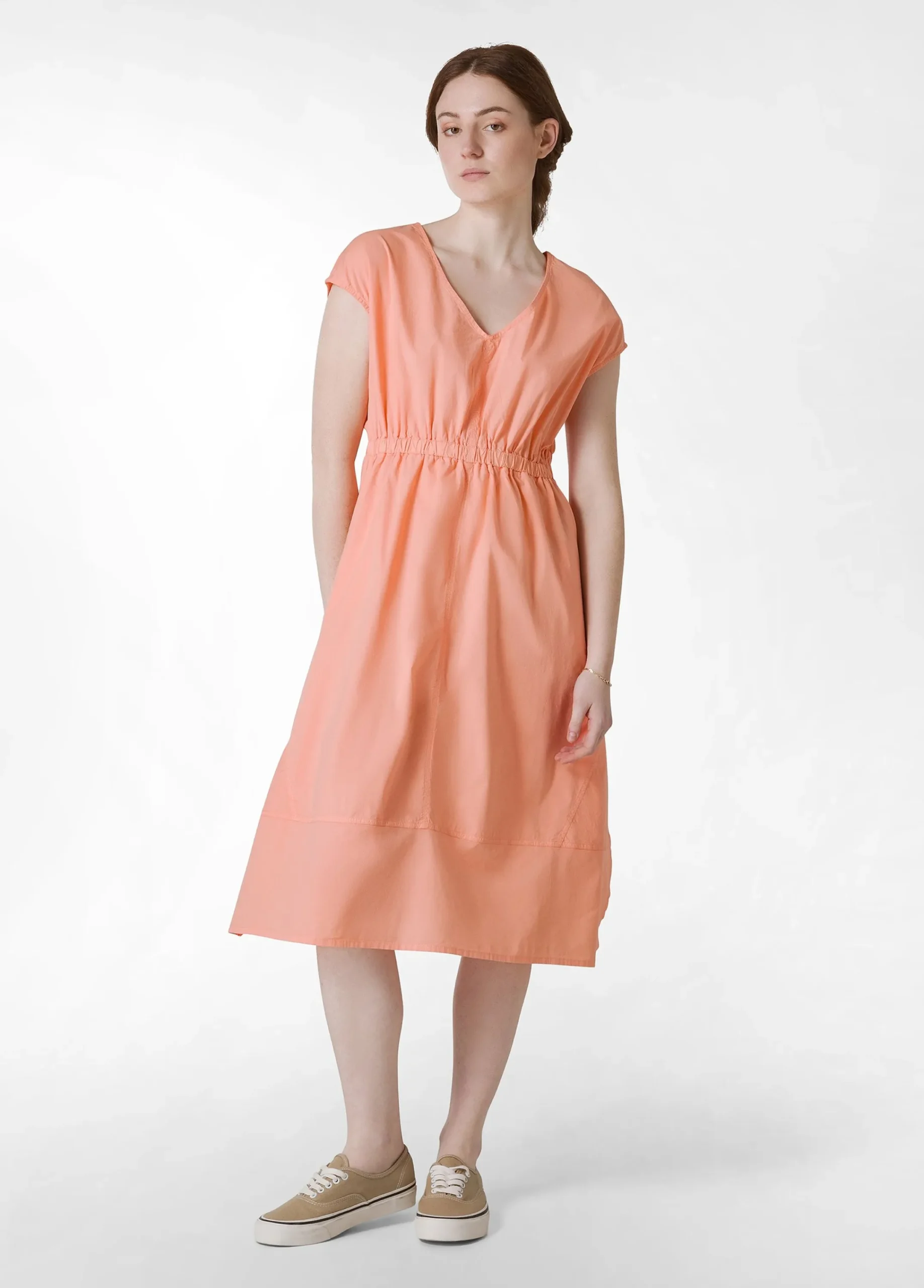 Sale Abito A Ruota In Popeline Arancio Donna Vestiti, Gonne E Tute