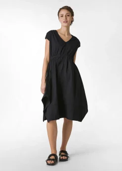 Cheap Abito A Ruota In Popeline Nero Donna Vestiti, Gonne E Tute