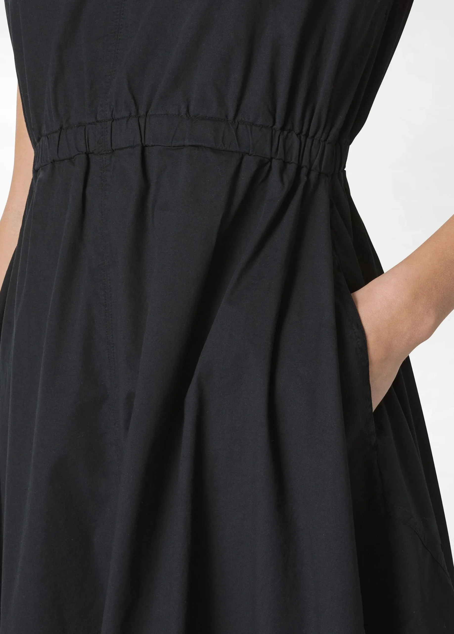 Cheap Abito A Ruota In Popeline Nero Donna Vestiti, Gonne E Tute