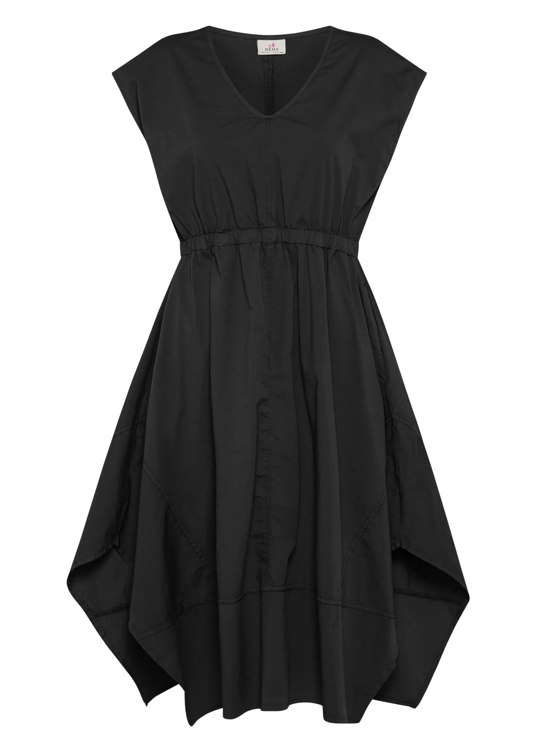 Cheap Abito A Ruota In Popeline Nero Donna Vestiti, Gonne E Tute