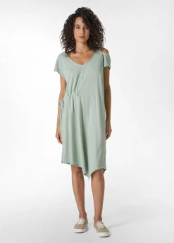 Cheap Abito In Jersey Fiammato Effetto Vintage Verde Donna Vestiti, Gonne E Tute