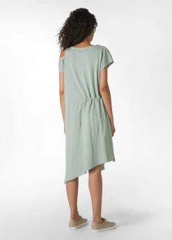 Cheap Abito In Jersey Fiammato Effetto Vintage Verde Donna Vestiti, Gonne E Tute
