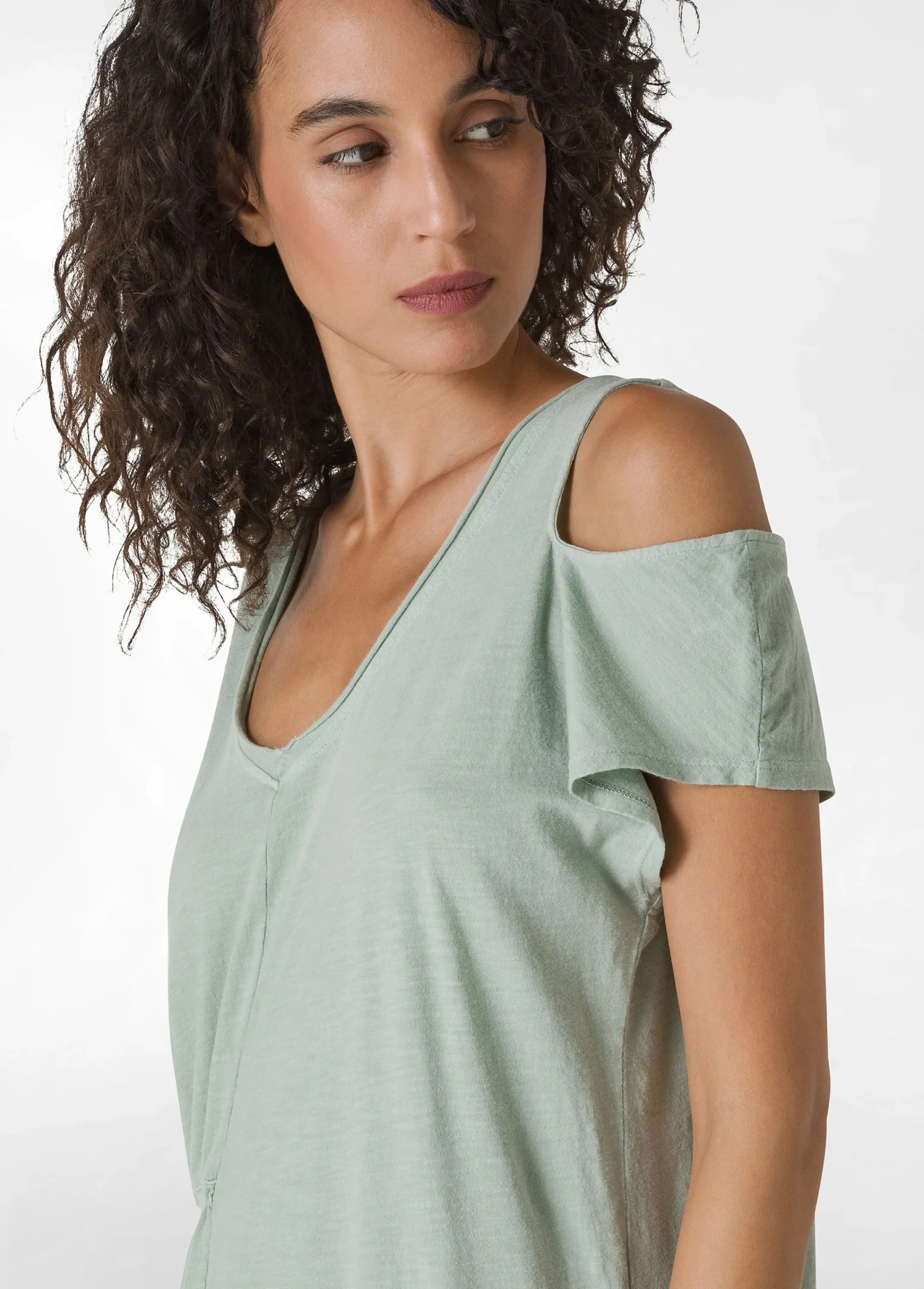 Cheap Abito In Jersey Fiammato Effetto Vintage Verde Donna Vestiti, Gonne E Tute