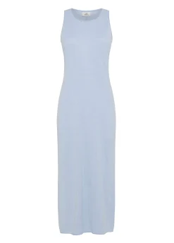 Hot Abito In Maglia Misto Lino Blu Donna Vestiti, Gonne E Tute