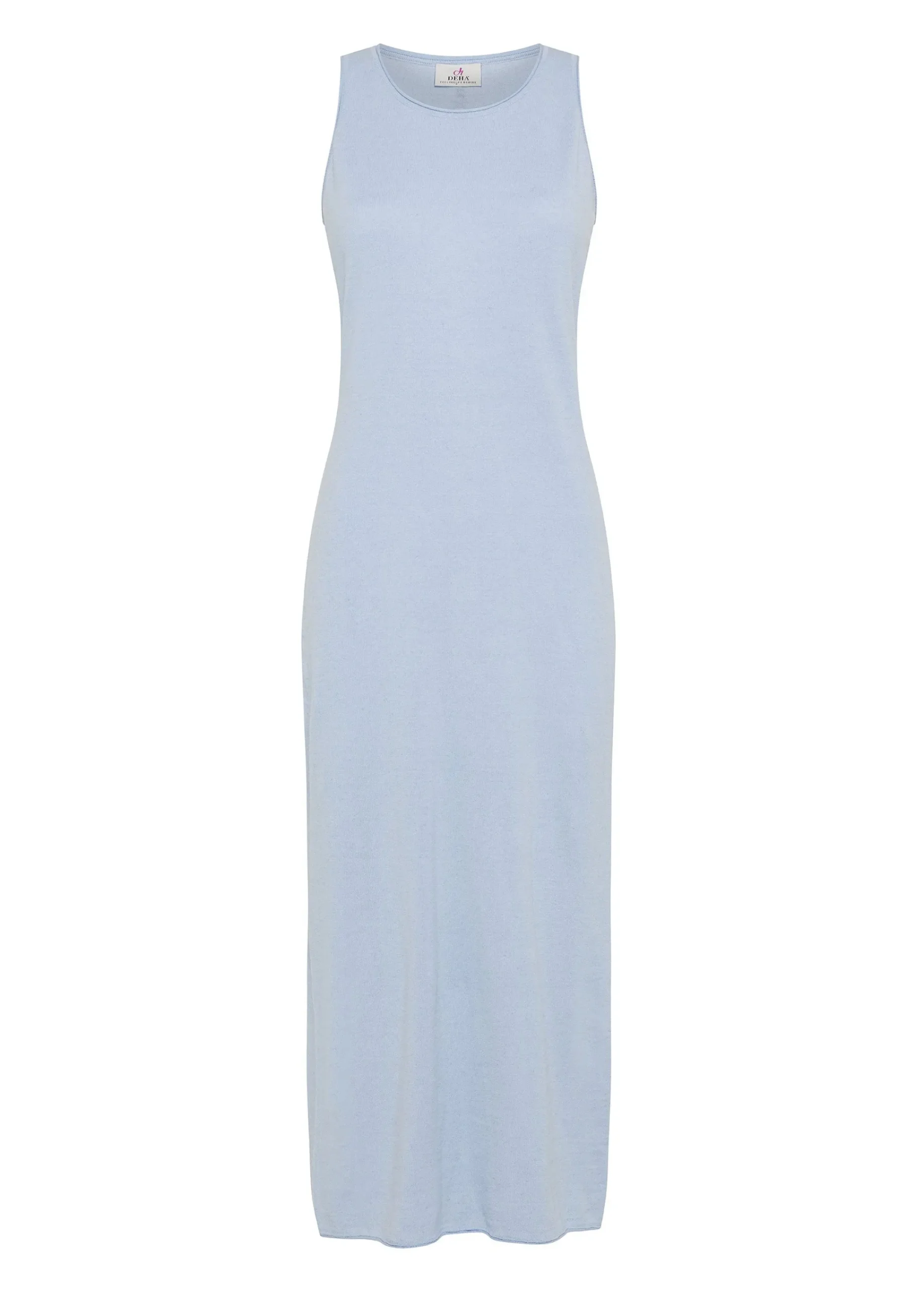 Hot Abito In Maglia Misto Lino Blu Donna Vestiti, Gonne E Tute