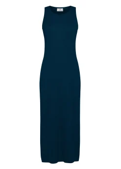 Flash Sale Abito In Maglia Misto Lino Blu Donna Vestiti, Gonne E Tute