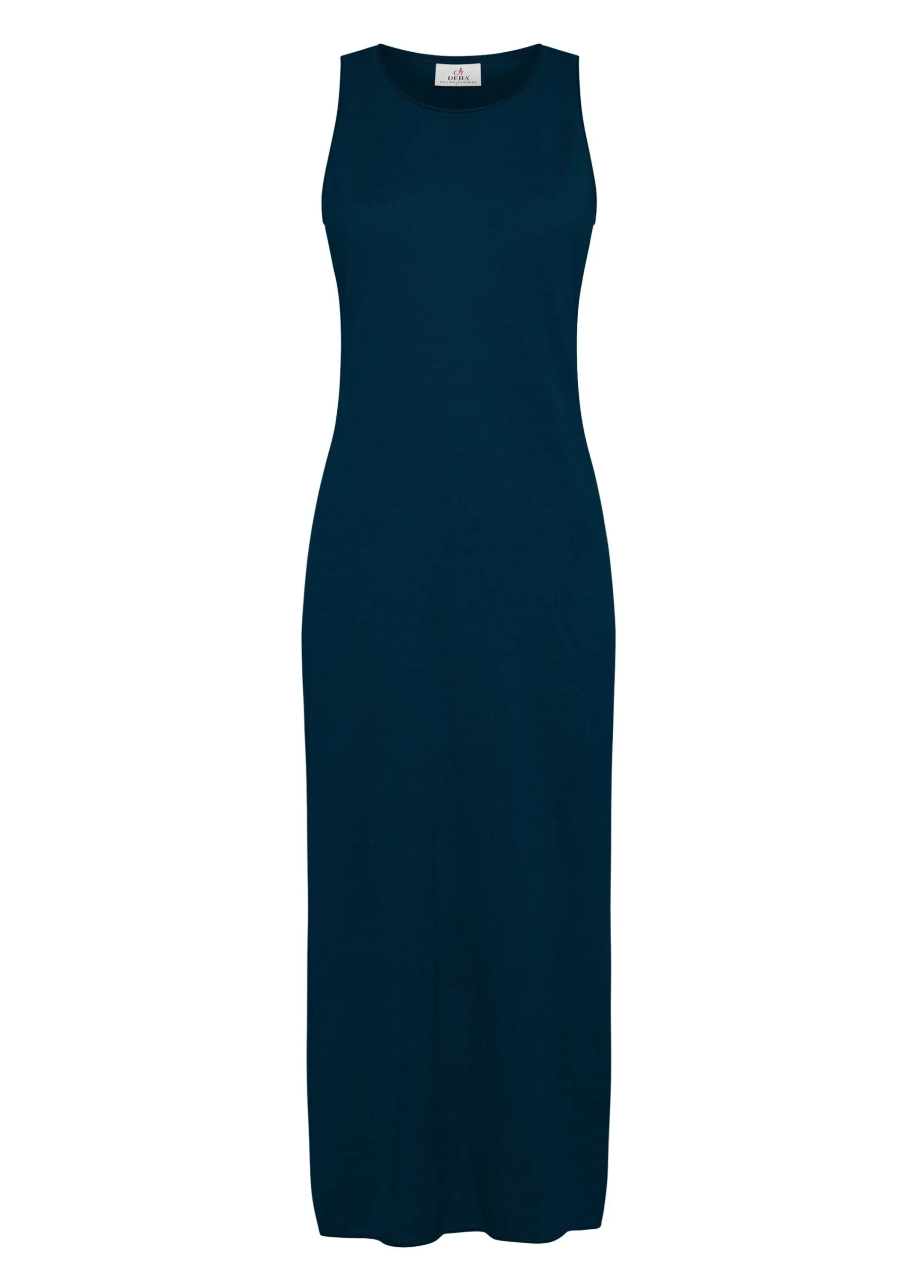 Flash Sale Abito In Maglia Misto Lino Blu Donna Vestiti, Gonne E Tute