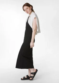 Cheap Abito In Maglia Misto Lino Nero Donna Vestiti, Gonne E Tute