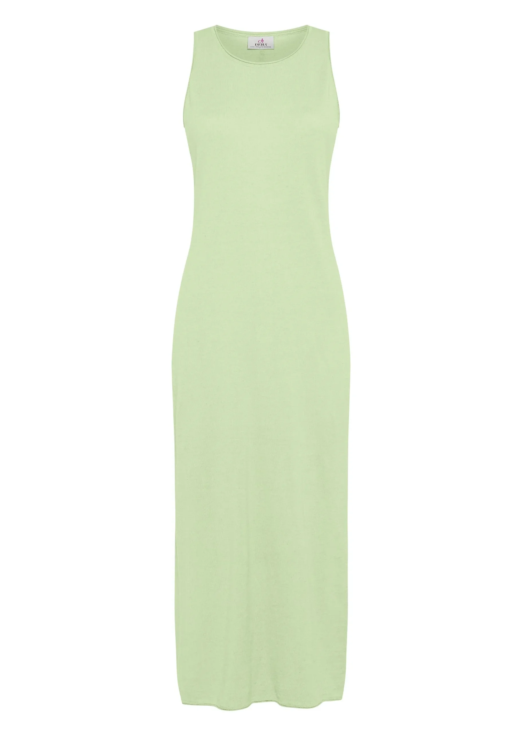 Fashion Abito In Maglia Misto Lino Verde Donna Vestiti, Gonne E Tute