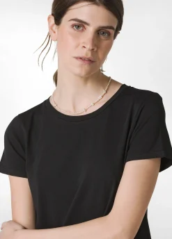 Discount Abito Lungo Con Inserto In Popeline Nero Donna Vestiti, Gonne E Tute