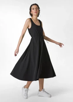 Discount Abito Lungo In Nylon Con Logo Nero Donna Vestiti, Gonne E Tute