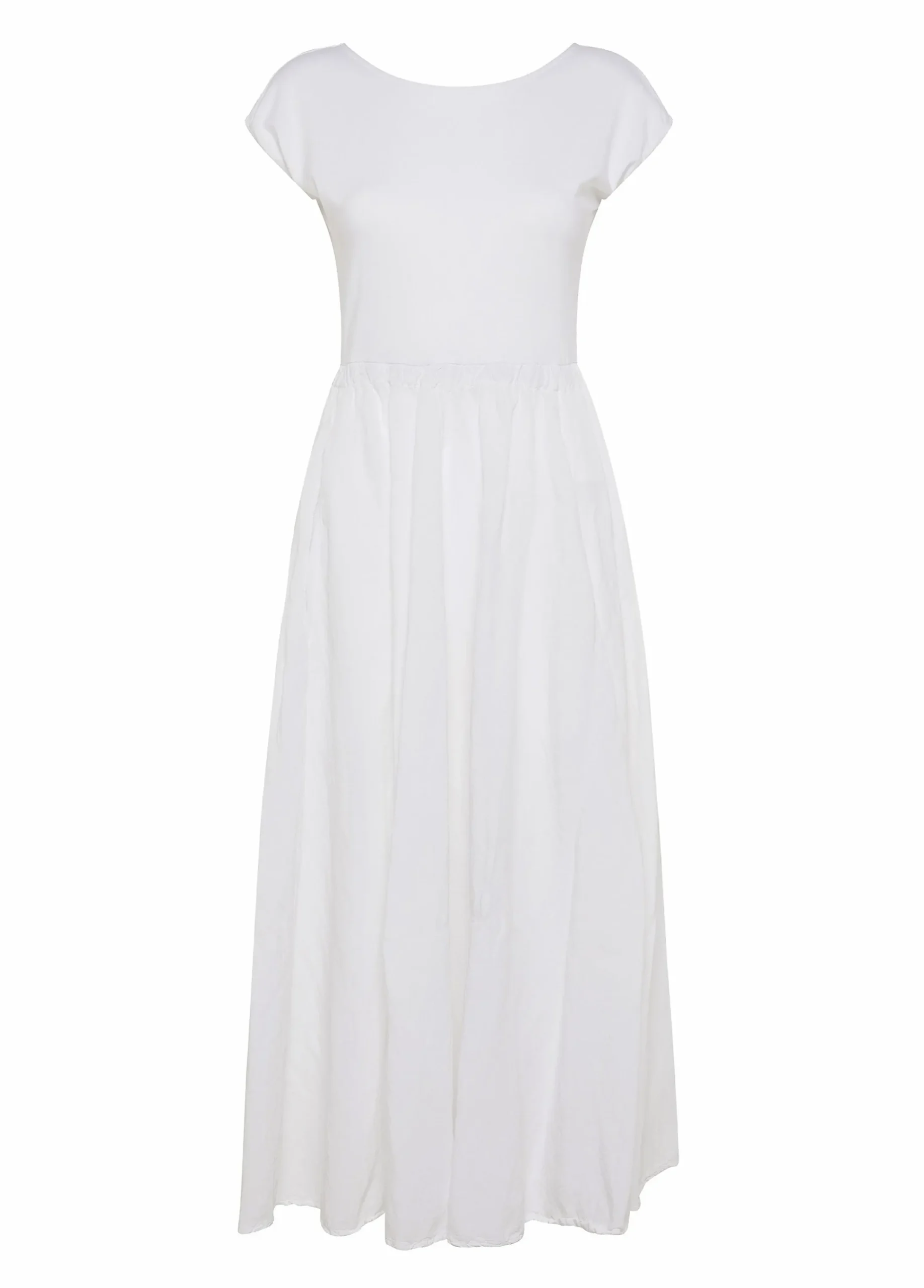 Flash Sale Abito Lungo Jersey E Lino Bianco Donna Vestiti, Gonne E Tute