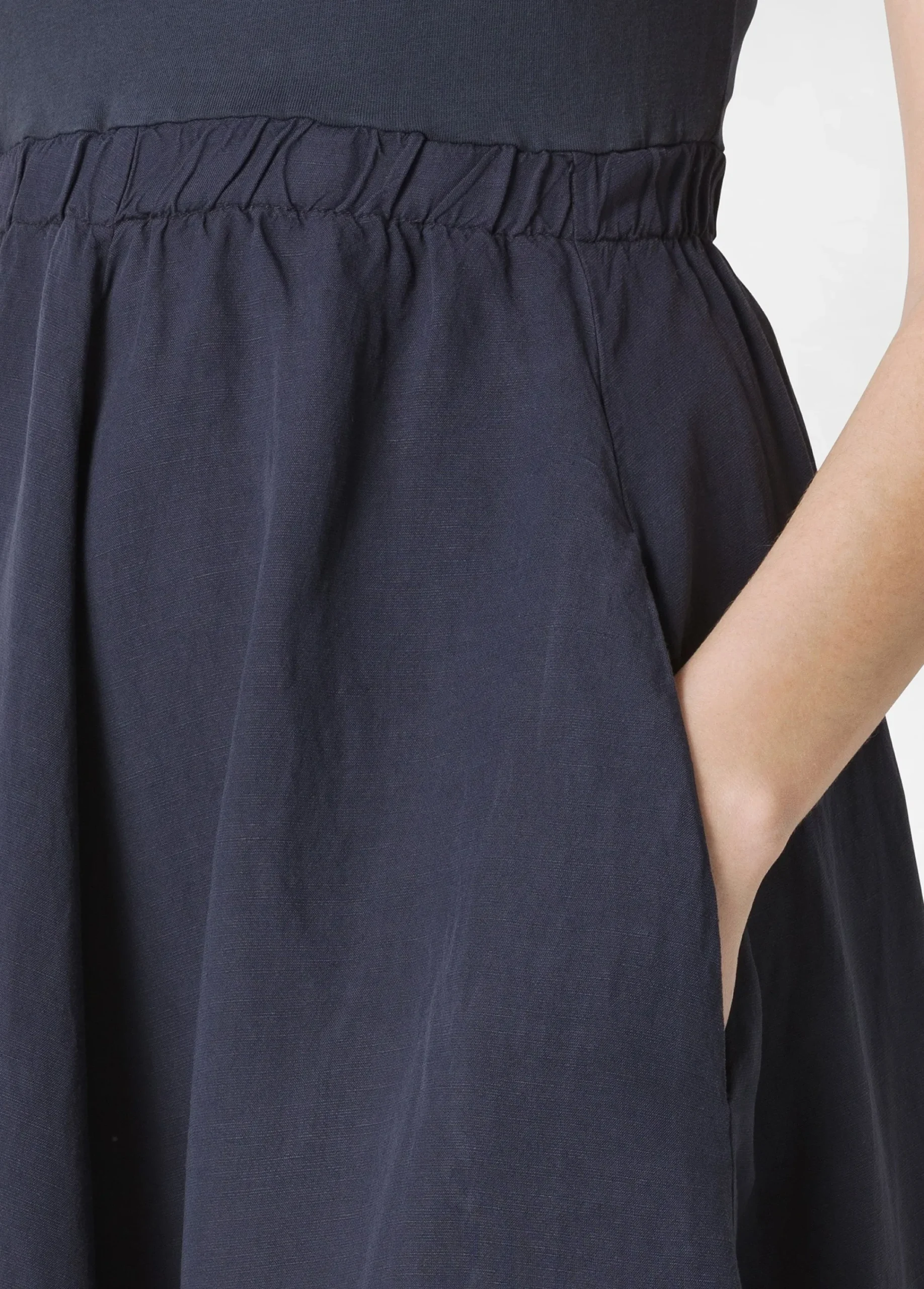 Outlet Abito Lungo Jersey E Lino Blu Donna Vestiti, Gonne E Tute
