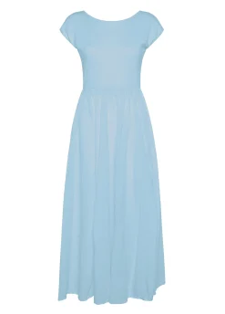 Cheap Abito Lungo Jersey E Lino Blu Donna Vestiti, Gonne E Tute