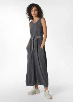 Cheap Abito Lungo Marmorizzato Nero Donna Vestiti, Gonne E Tute