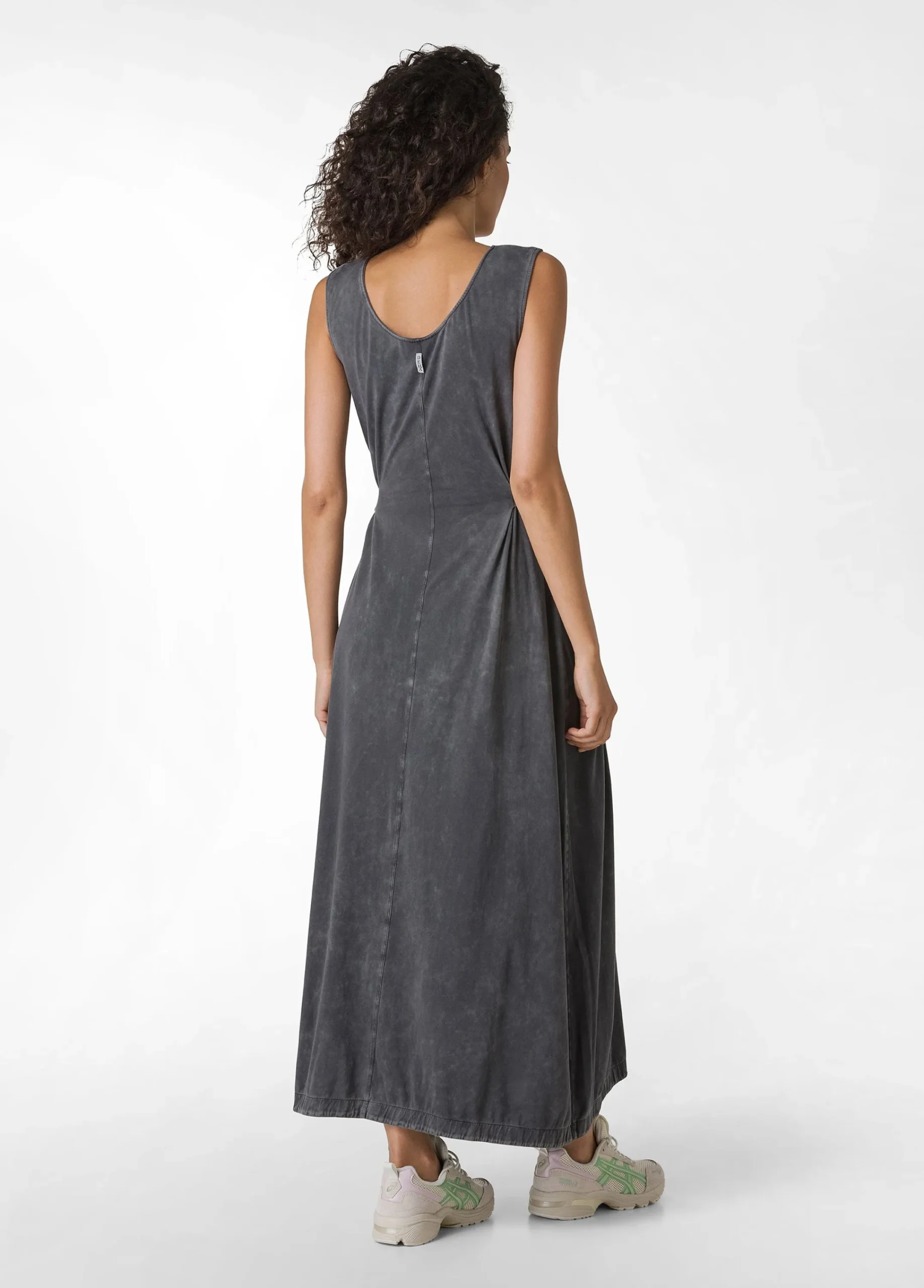 Cheap Abito Lungo Marmorizzato Nero Donna Vestiti, Gonne E Tute