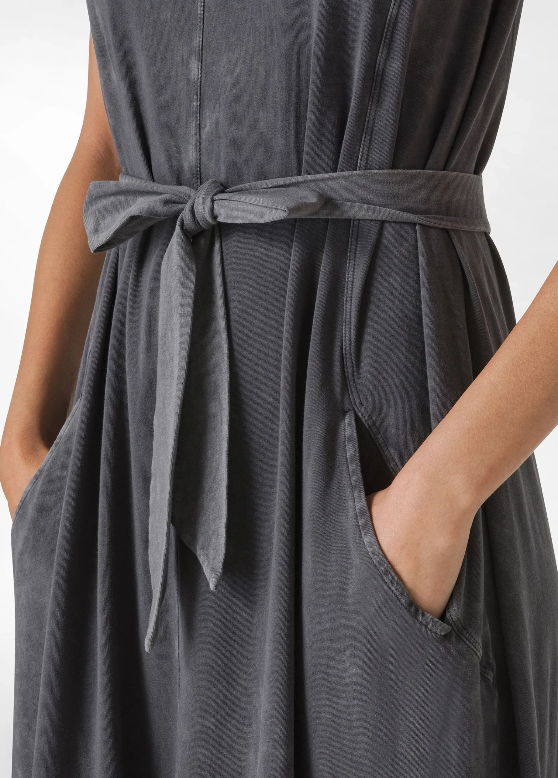 Cheap Abito Lungo Marmorizzato Nero Donna Vestiti, Gonne E Tute