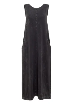 Cheap Abito Lungo Marmorizzato Nero Donna Vestiti, Gonne E Tute
