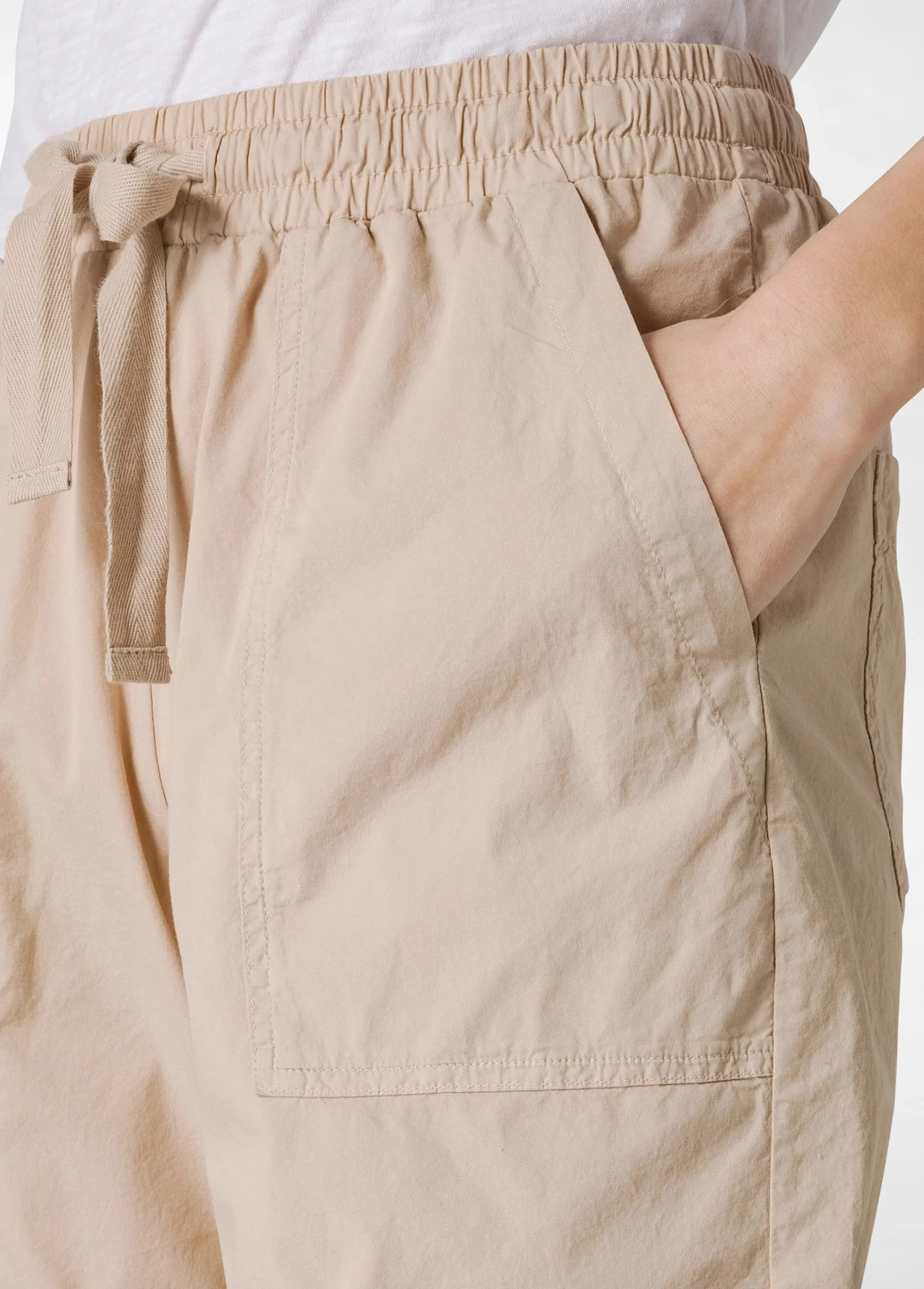 Flash Sale Bermuda In Popeline Con Coulisse Beige Donna Bermuda