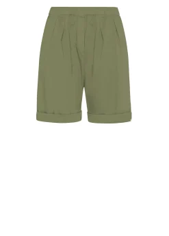 Shop Bermuda In Popeline Verde Donna Bermuda