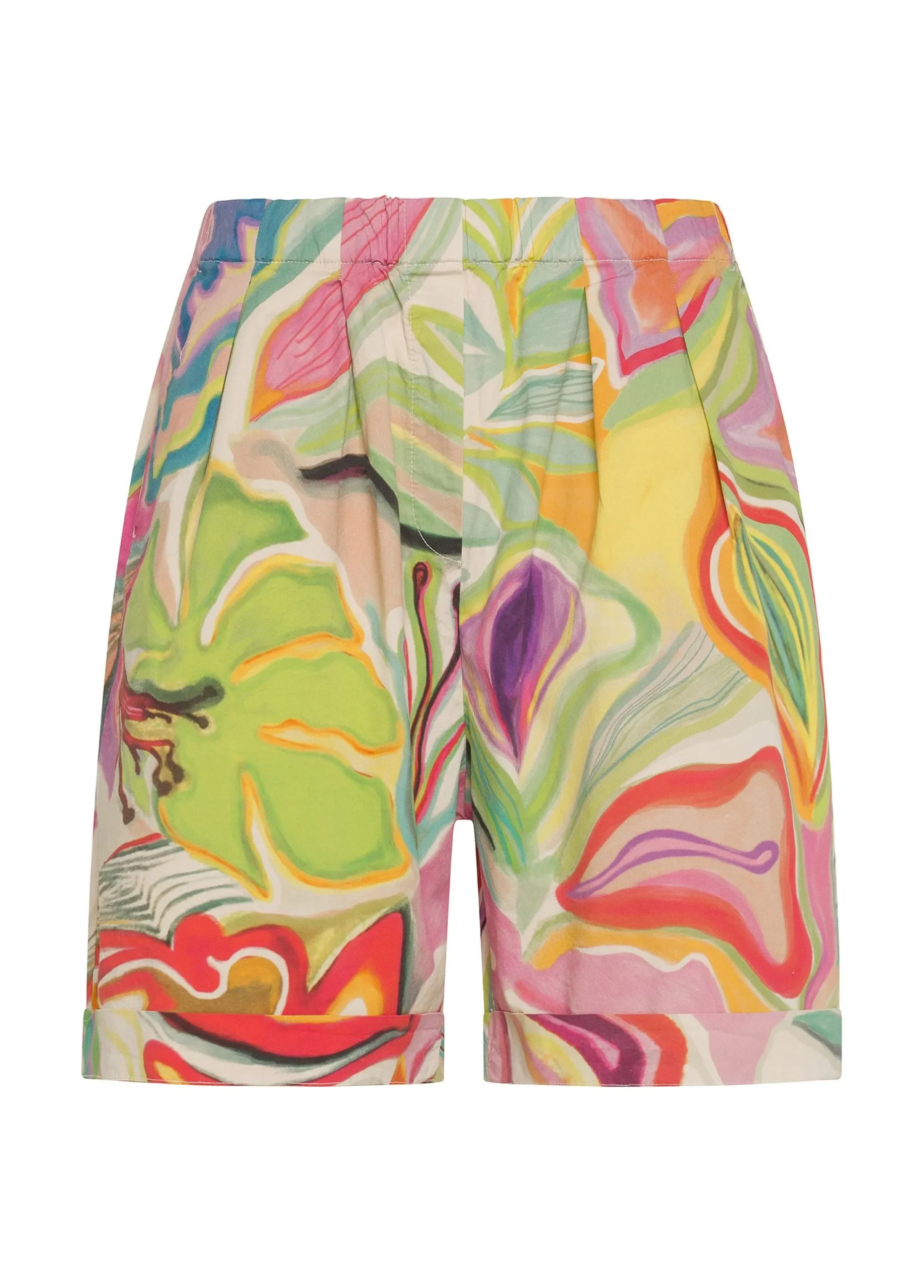 Flash Sale Bermuda Stampa Flower Power Verde Donna Bermuda