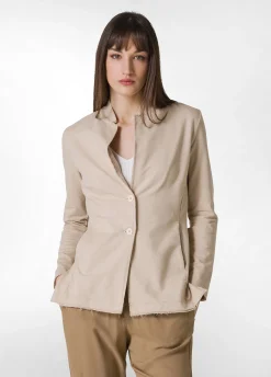 Sale Blazer In Felpa Leggera Beige Donna Giacche E Giubbotti