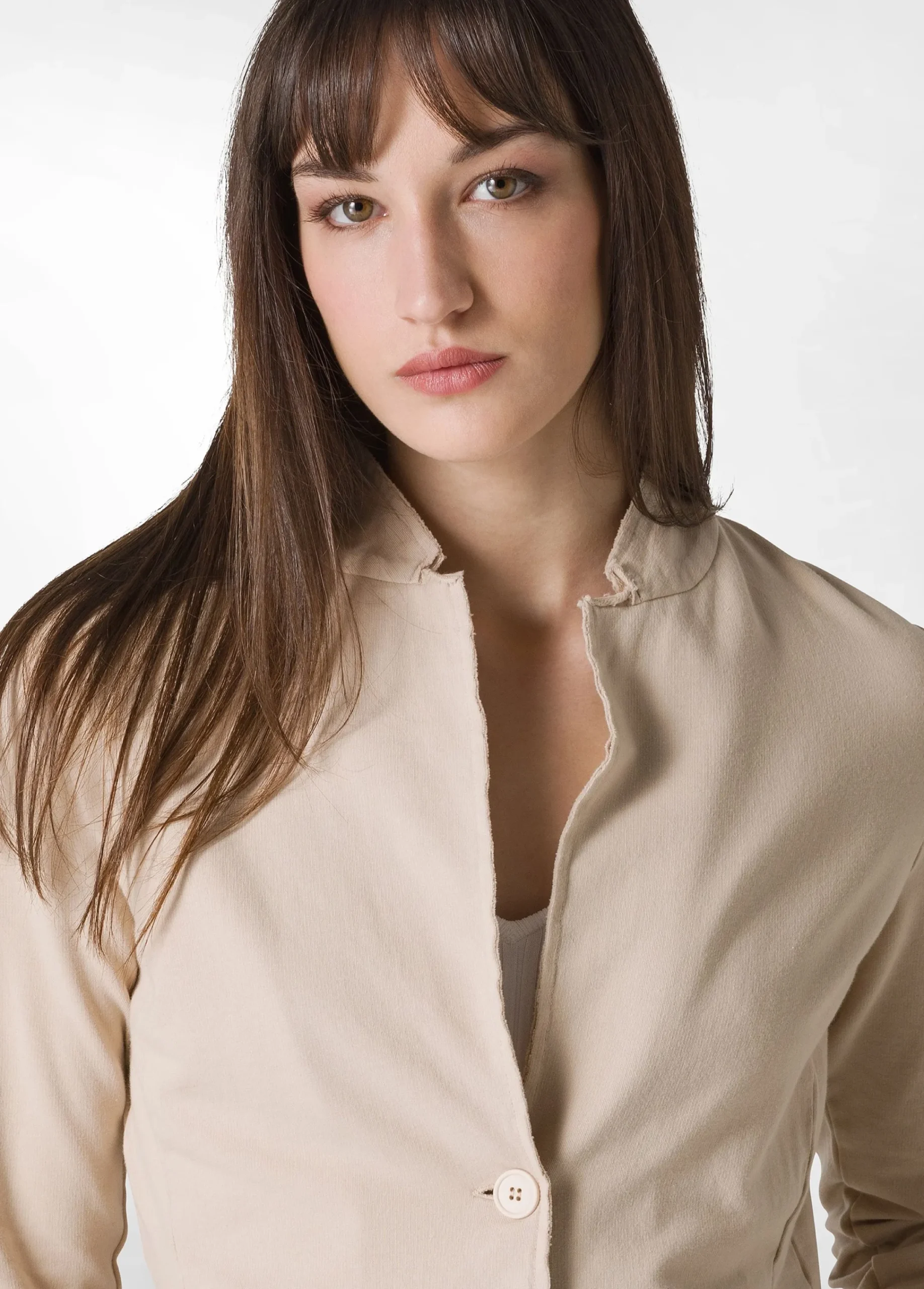 Sale Blazer In Felpa Leggera Beige Donna Giacche E Giubbotti