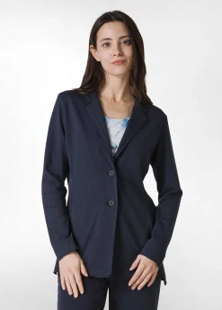 Shop Blazer In Felpa Leggera Blu Donna Giacche E Giubbotti