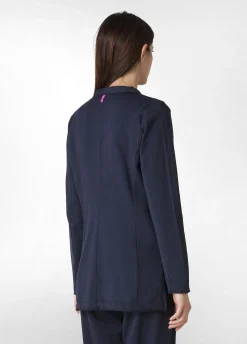 Shop Blazer In Felpa Leggera Blu Donna Giacche E Giubbotti