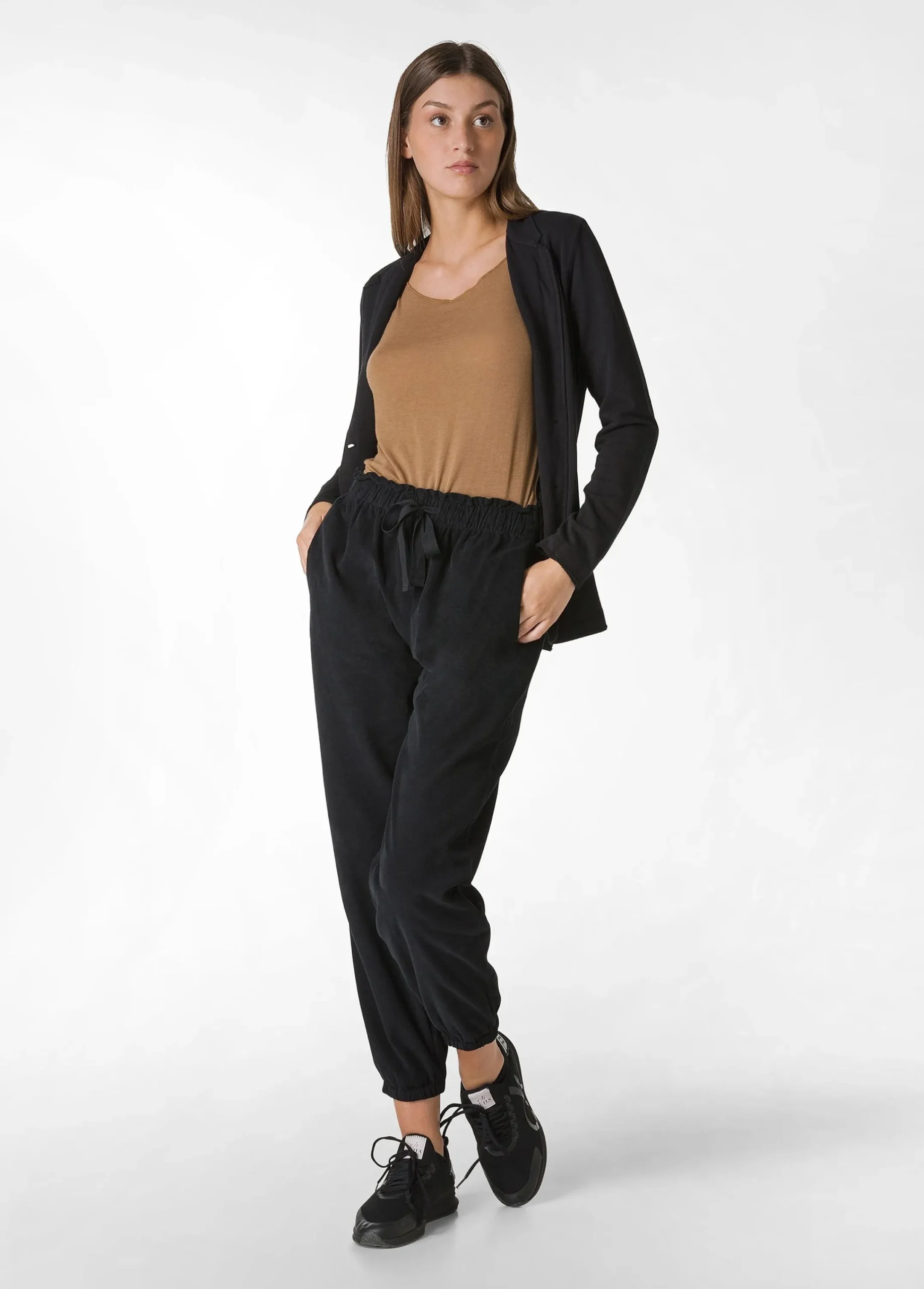 Discount Blazer In Felpa Leggera Nero Donna Giacche E Giubbotti