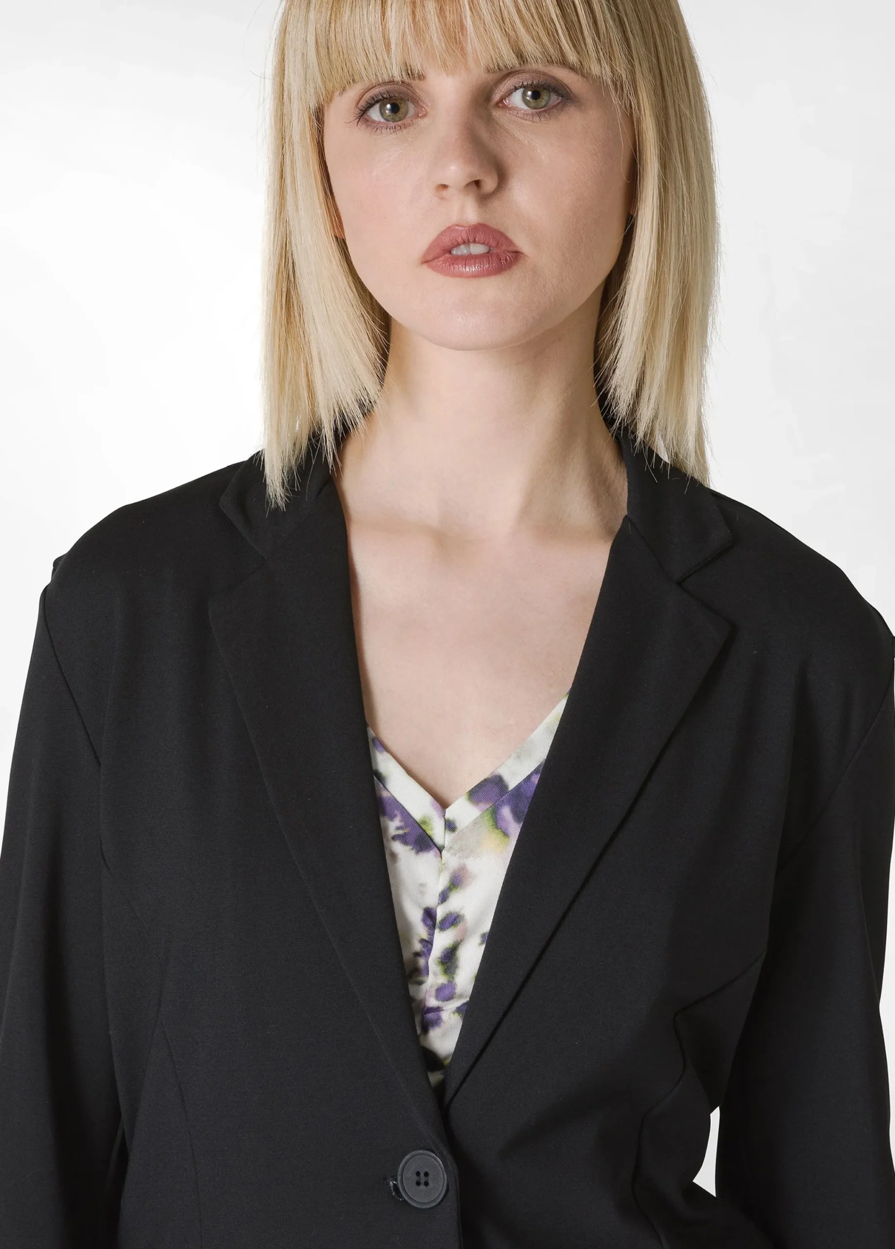 Discount Blazer In Punto Milano Nero Donna Giacche E Giubbotti