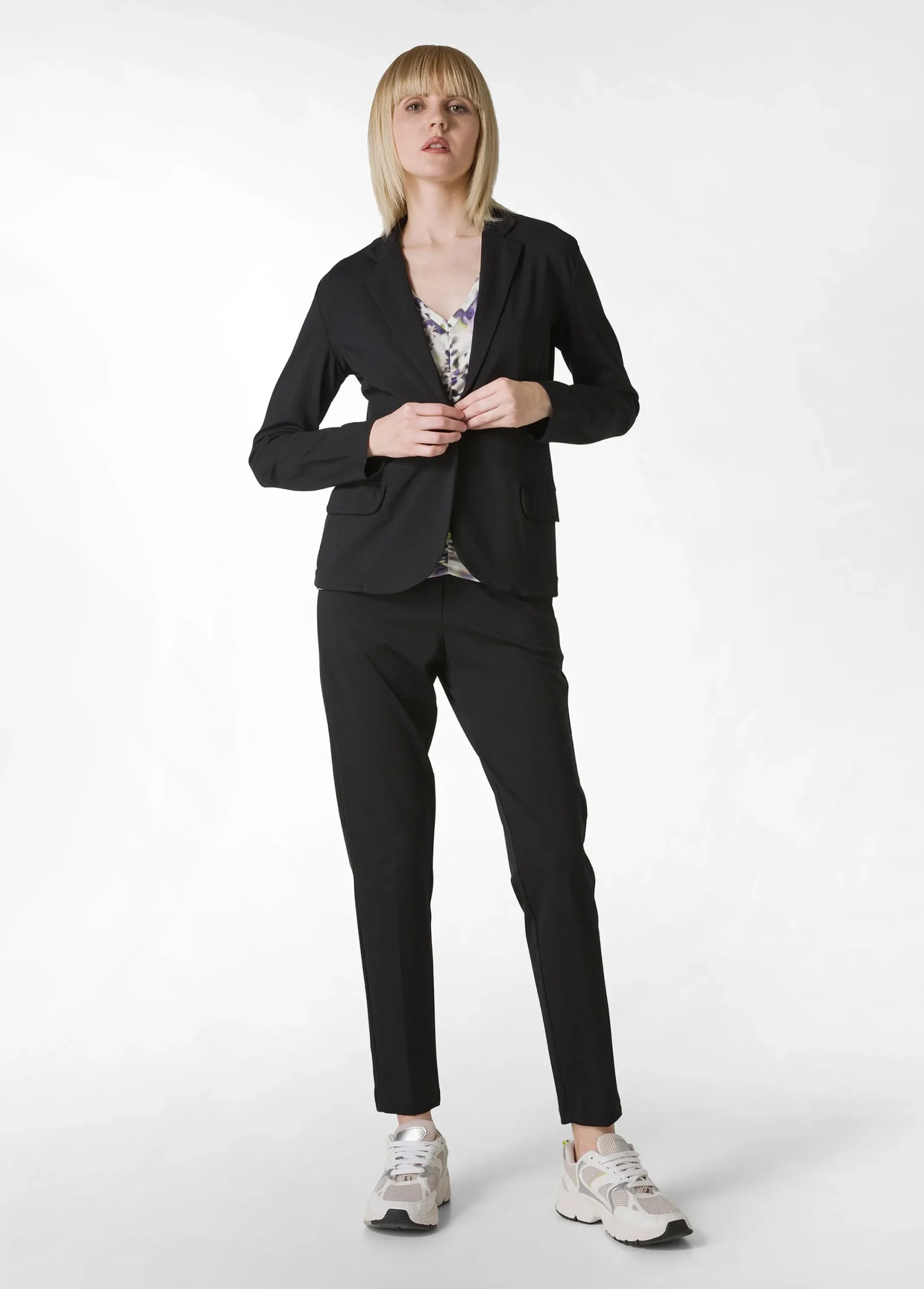 Discount Blazer In Punto Milano Nero Donna Giacche E Giubbotti