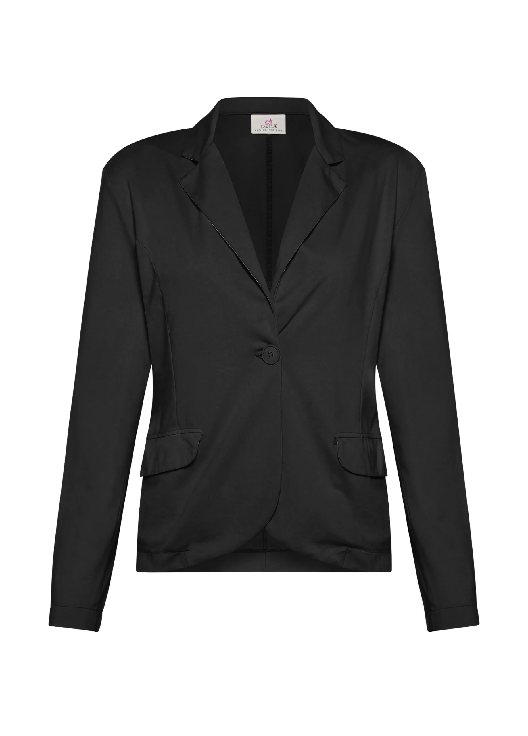 Discount Blazer In Punto Milano Nero Donna Giacche E Giubbotti