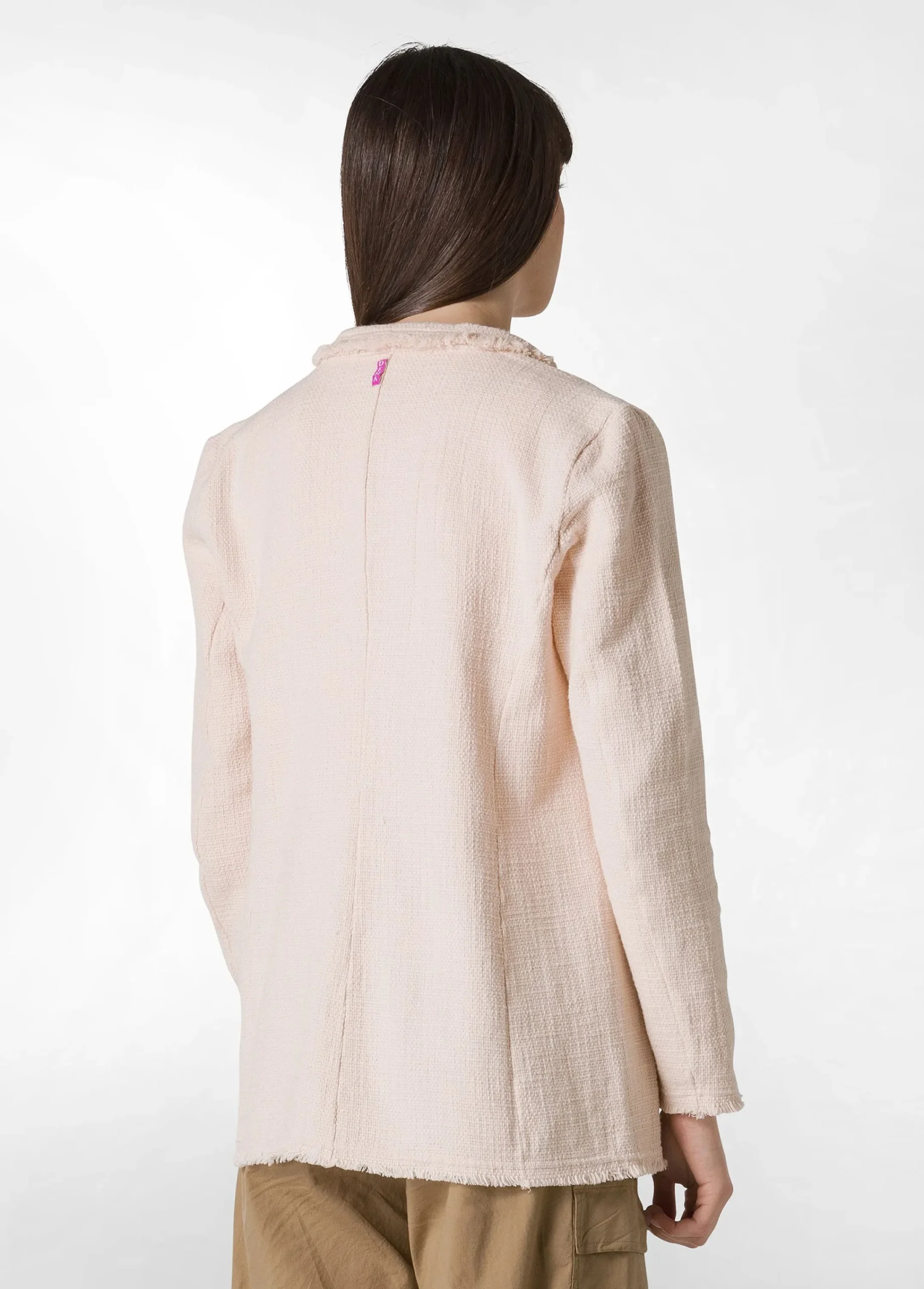 Best Sale Blazer In Tweed Di Cotone Rosa Donna Giacche E Giubbotti
