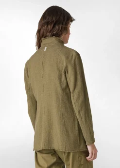 New Blazer In Tweed Di Cotone Verde Donna Giacche E Giubbotti