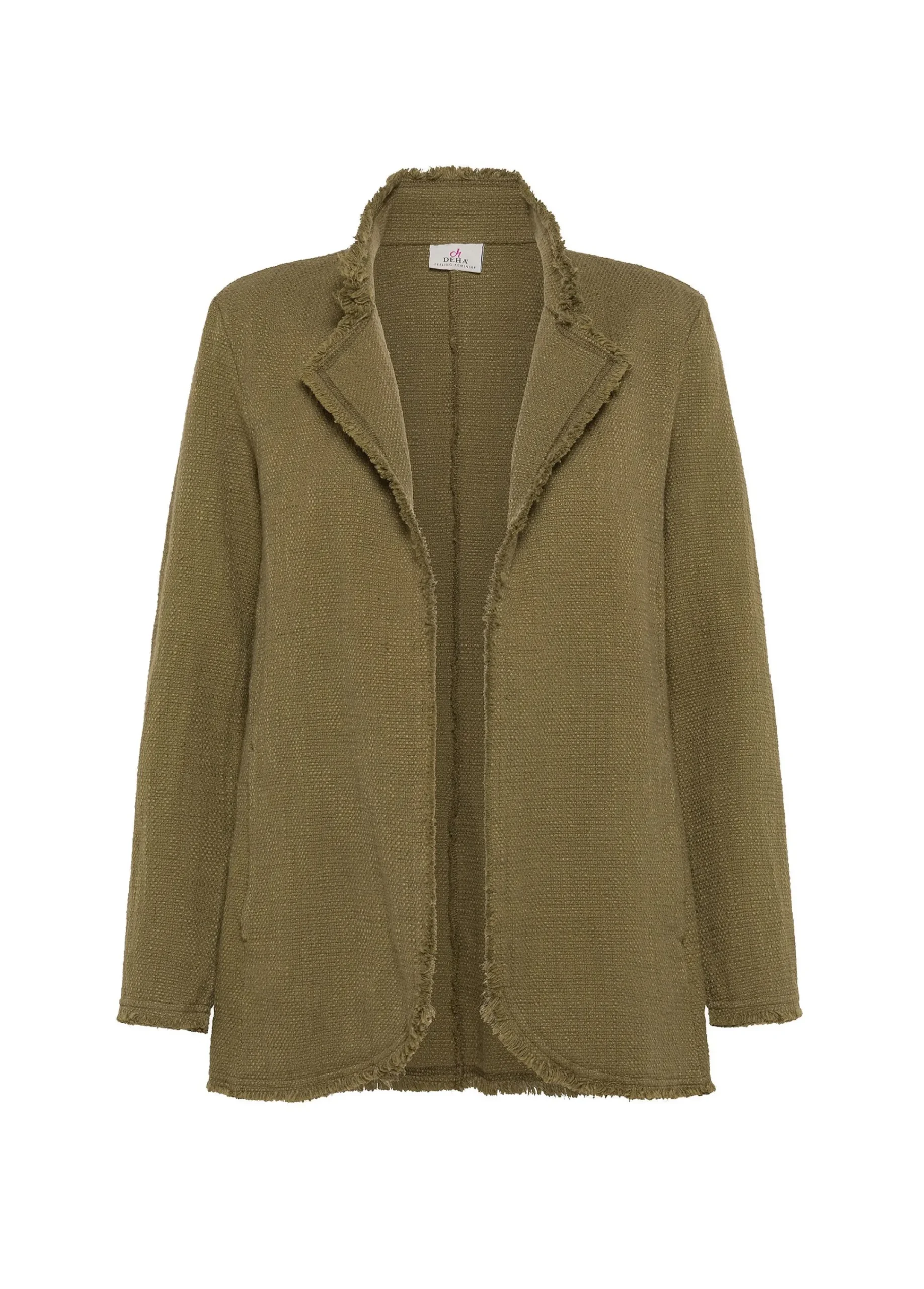 New Blazer In Tweed Di Cotone Verde Donna Giacche E Giubbotti