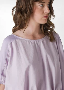 Flash Sale Blusa In Popeline E Raso Viola Donna Camicie & Bluse