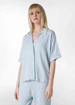 Best Sale Camicia In Felpa Blu Donna Camicie & Bluse