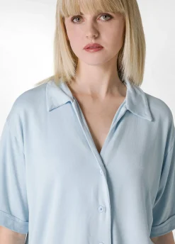 Best Sale Camicia In Felpa Blu Donna Camicie & Bluse