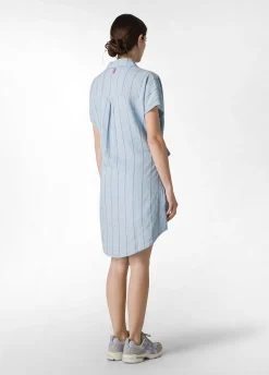 Best Camicia In Lino Gessato Blu Donna Camicie & Bluse