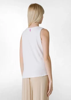 Hot Canotta Arricciata Bianco Donna Top & T-Shirts