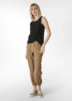 Cheap Canotta Arricciata Nero Donna Top & T-Shirts