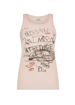 Fashion Canotta Leggera Con Stampa Rosa Donna Top & T-Shirts