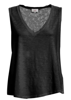 Cheap Canotta Svasata In Jersey Fiammato Nero Donna Top & T-Shirts