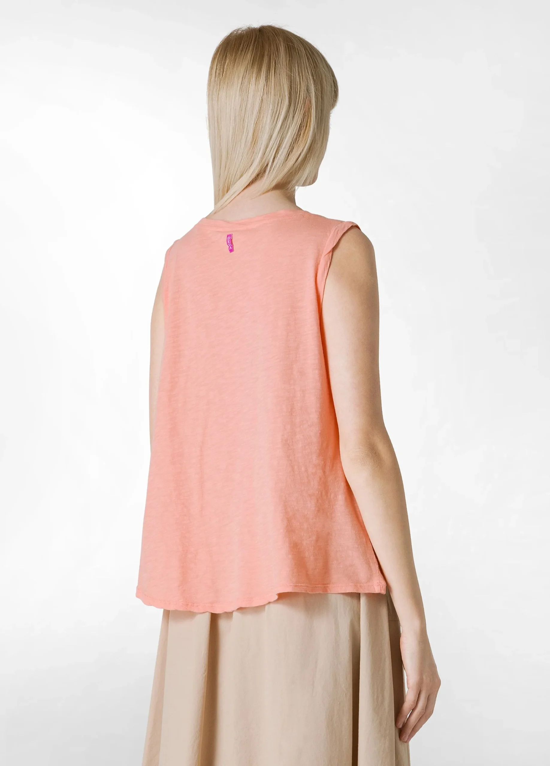 Cheap Canotta Svasata In Jersey Fiammato Arancio Donna Top & T-Shirts