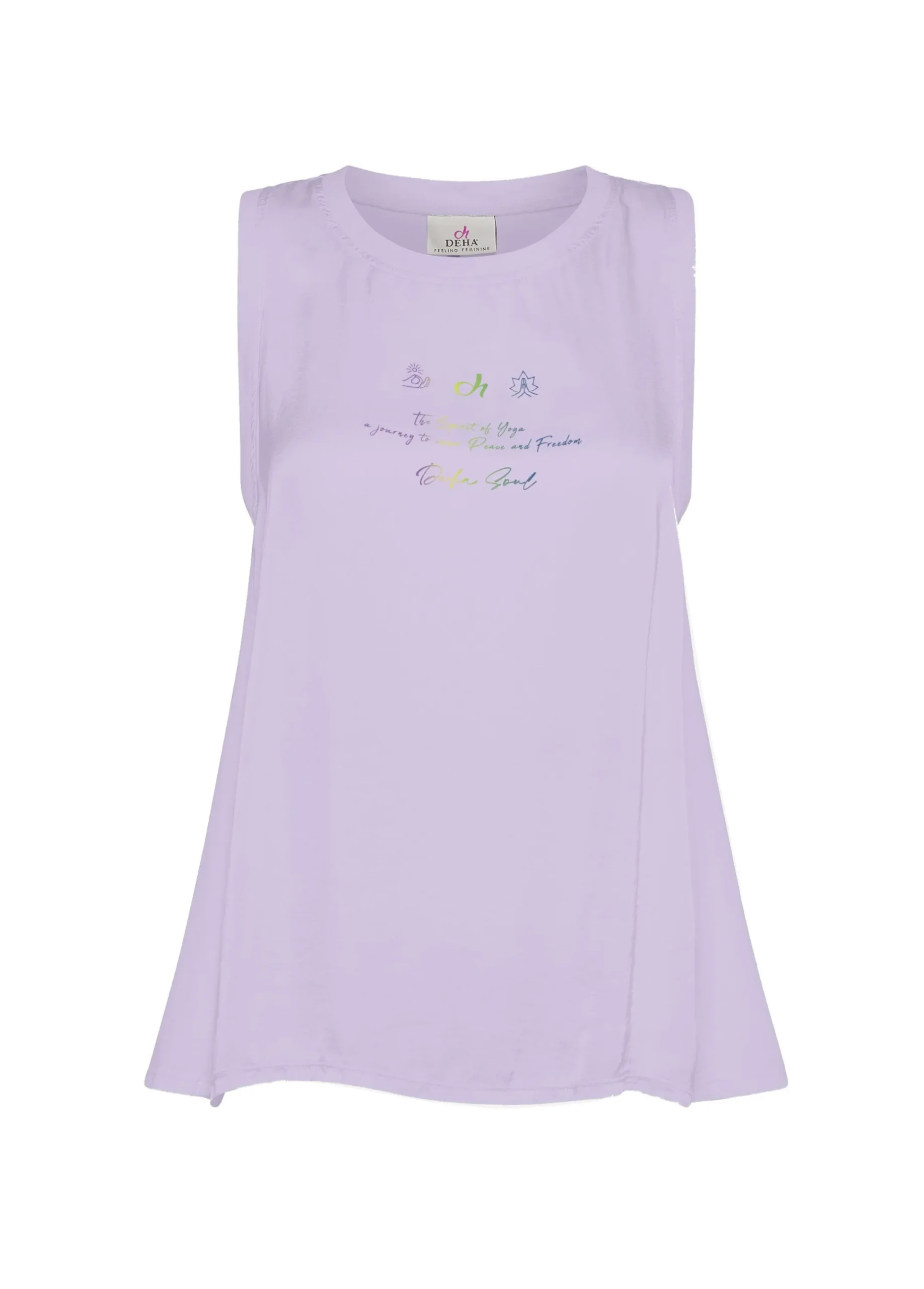 Online Canotta Yoga In Raso Con Grafica Viola Donna Top & T-Shirts