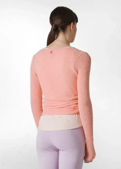 Fashion Cardigan Incrociato In Boucle' Arancio Donna Felpe & Maglieria