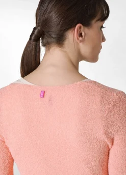 Fashion Cardigan Incrociato In Boucle' Arancio Donna Felpe & Maglieria