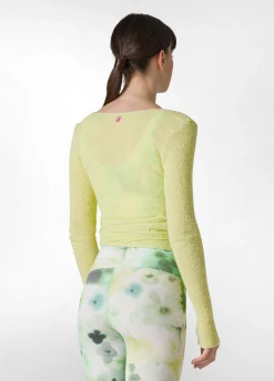 Sale Cardigan Incrociato In Boucle' Giallo Donna Felpe & Maglieria