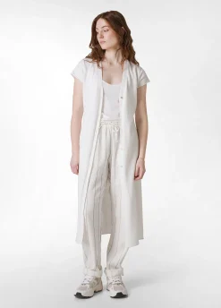 Best Sale Cardigan In Maglia Misto Lino Lungo Bianco Donna Felpe & Maglieria